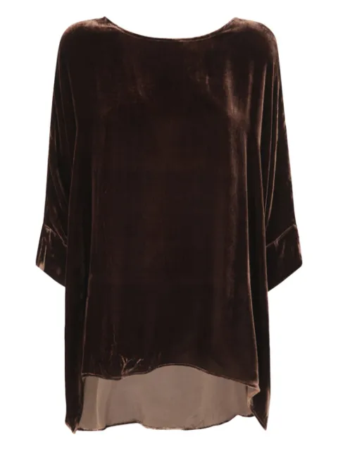 Bianco Levrin velvet boxy shirt