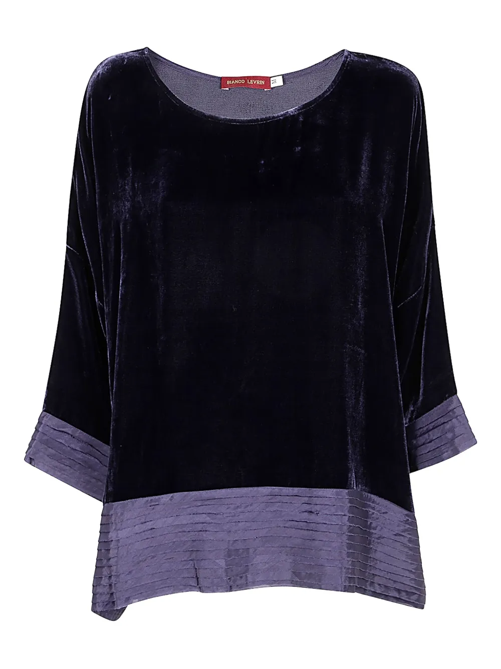 Bianco Levrin velvet pleated-hem top | Purple | Image 1