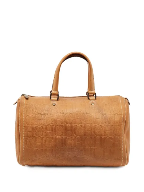 Carolina Herrera Vintage leather monogram boston bag