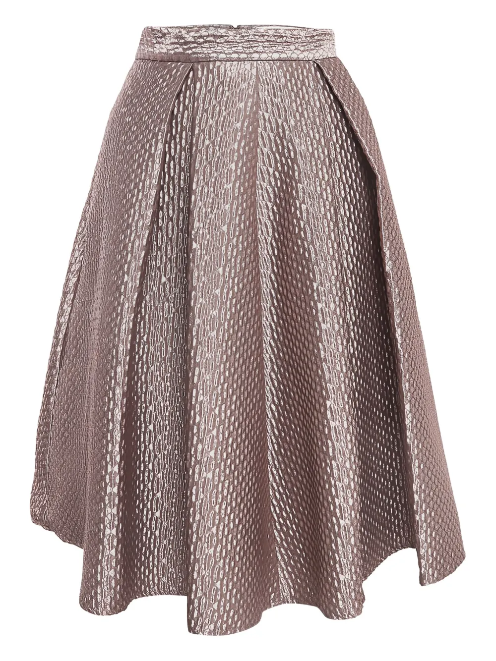 Self-Portrait pre-owned pleated metallic midi skirt | Pink | Image 1