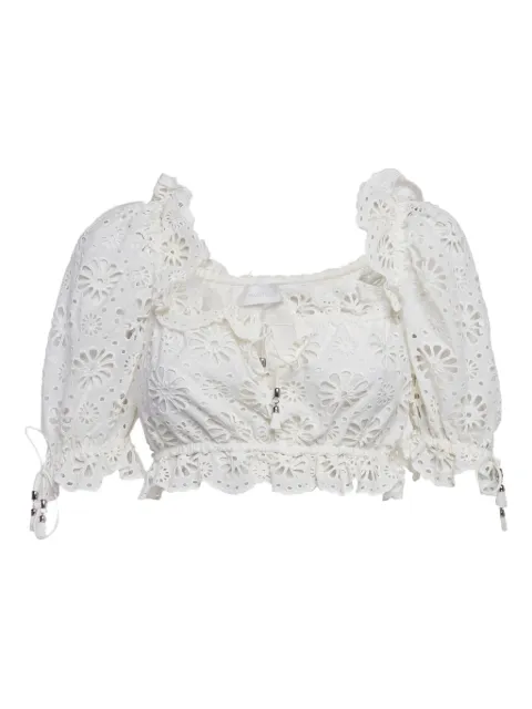 ZIMMERMANN pre-owned Lulu broderie-anglaise puff-sleeve top