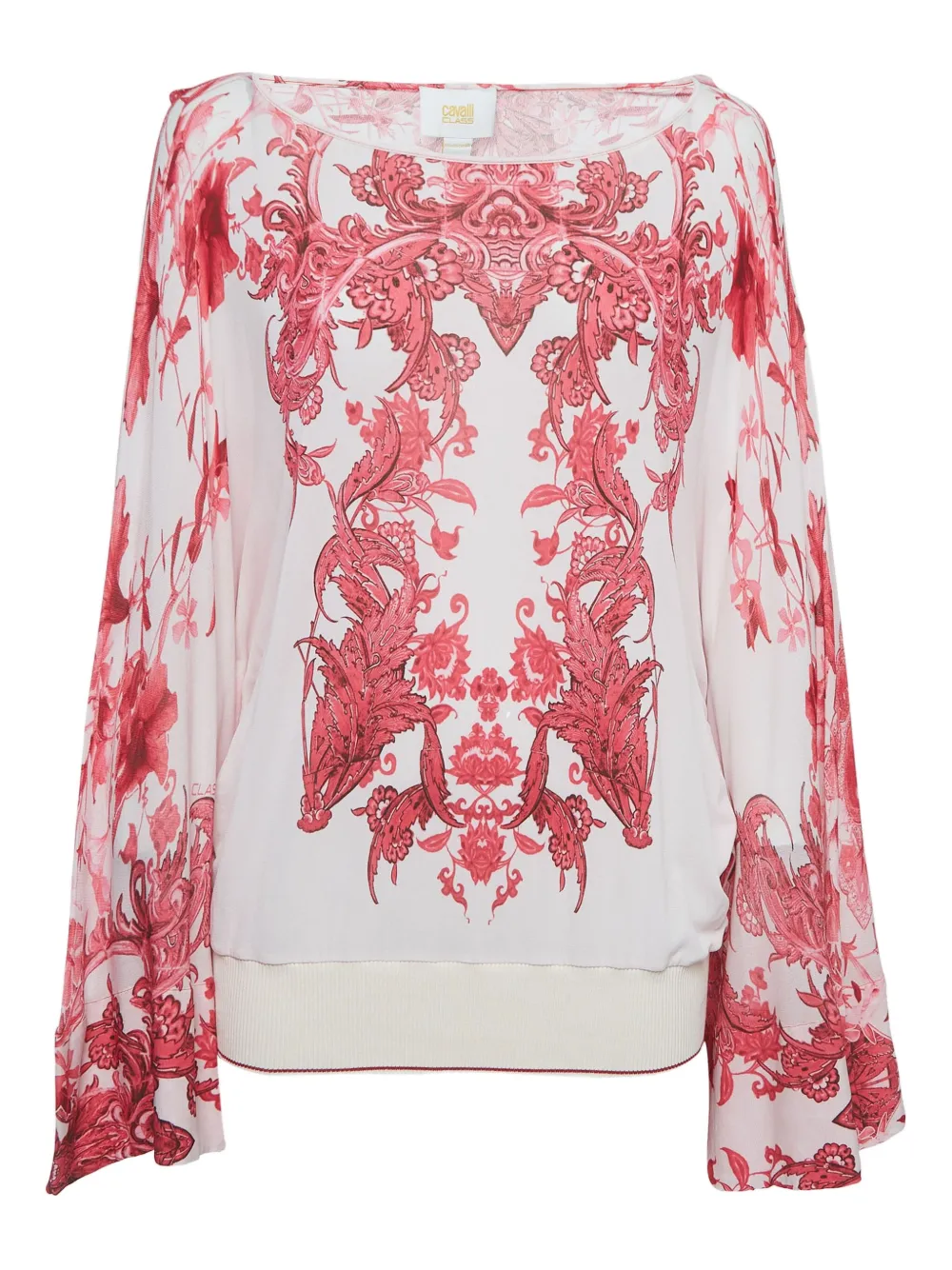 floral-print bell-sleeves blouse