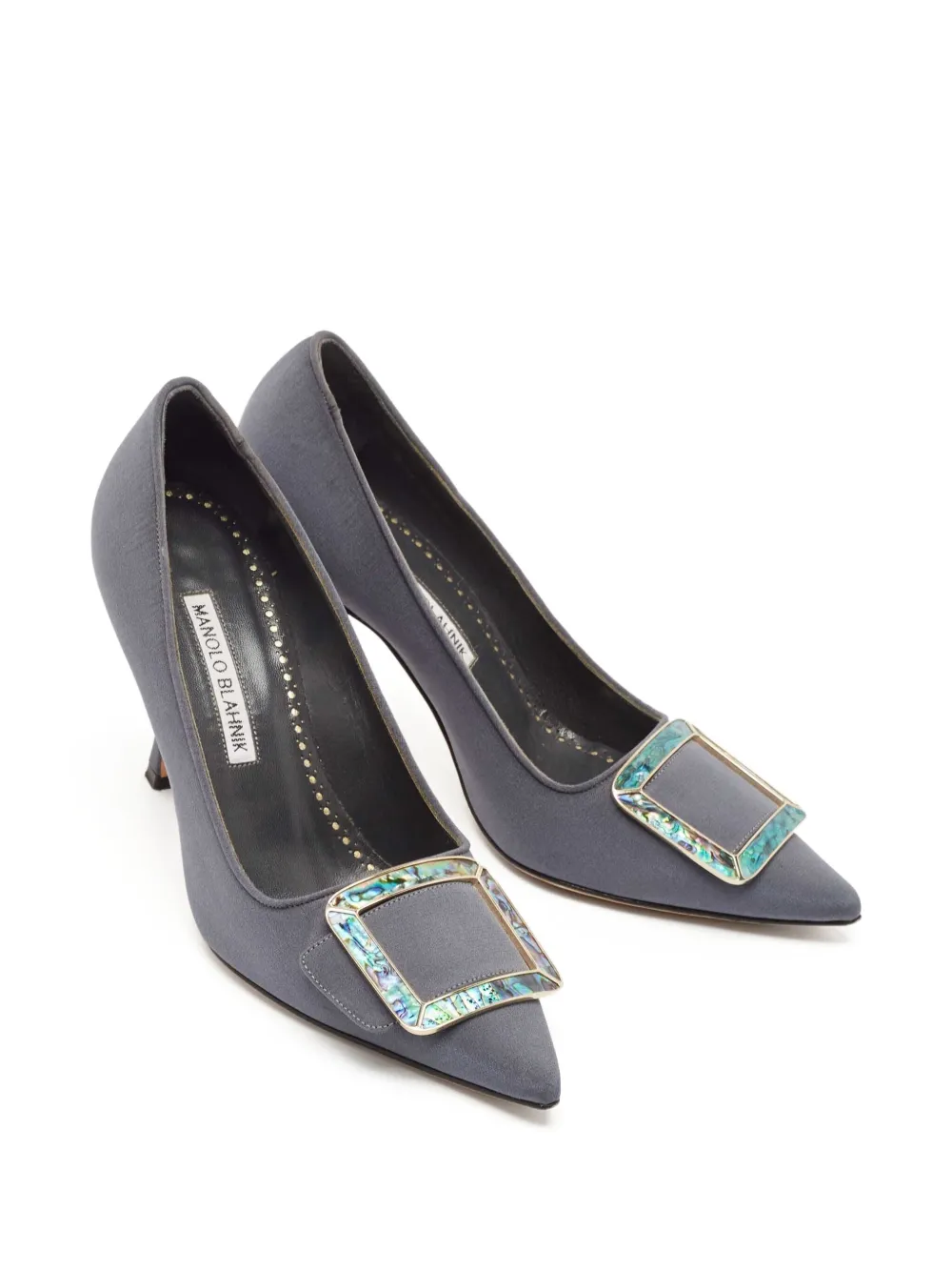 Manolo Blahnik pre-owned 80mm Maysale satin pointed-toe pumps | Image 2