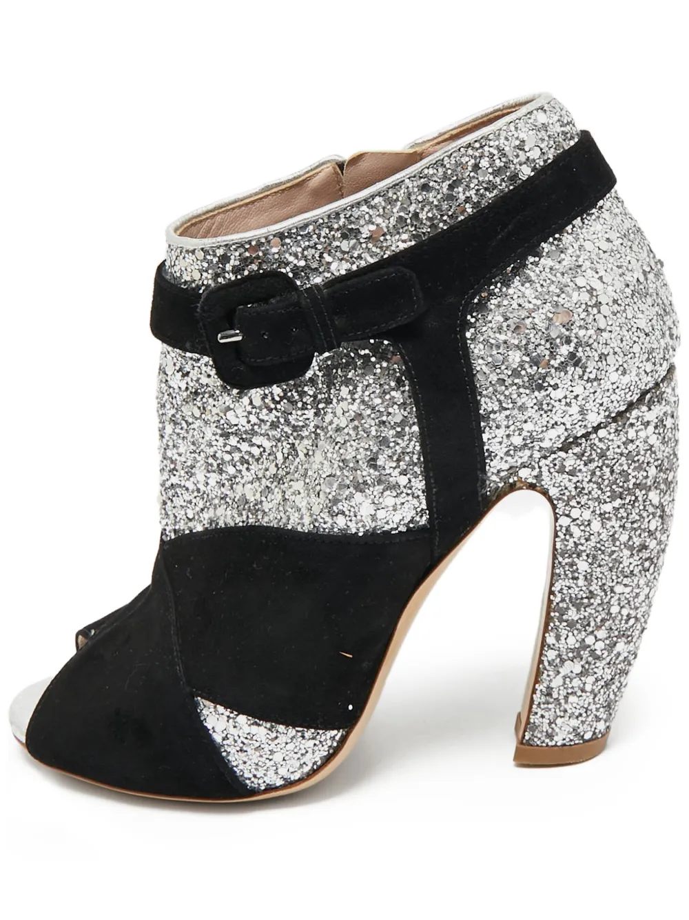 Miu Miu Pre-Owned 110mm glitter ankle boots | Silver | Image 1