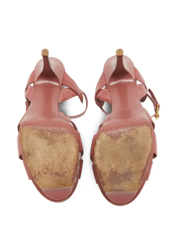 Saint Laurent Pre-Owned 105mm Tribute Sandals | Pink | FARFETCH