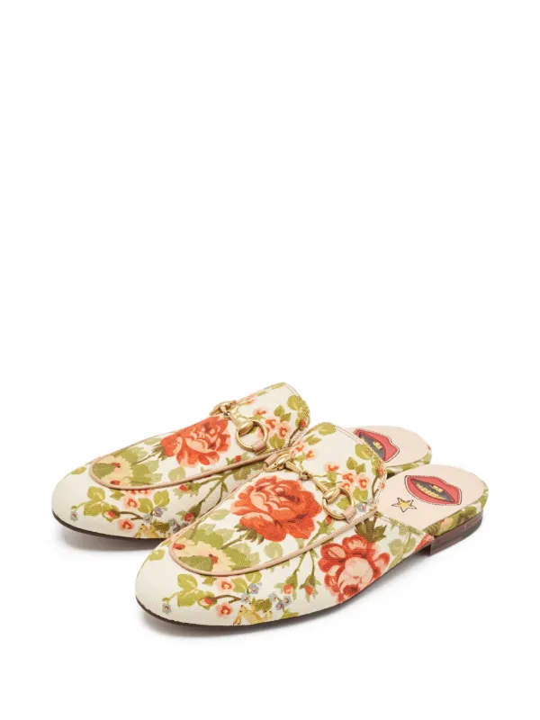 Gucci Pre-Owned floral-motif Leather Slides Red FARFETCH PH