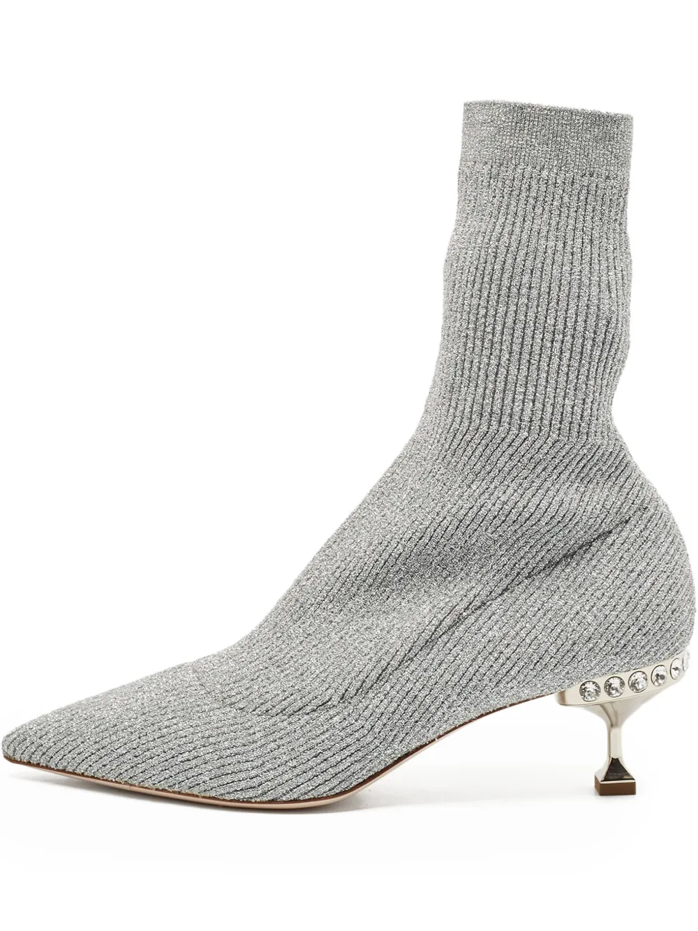 Miu Miu Pre-Owned metallic-threading boots | Grey | Image 1