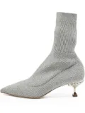 Miu Miu Pre-Owned metallic-threading boots - Grey