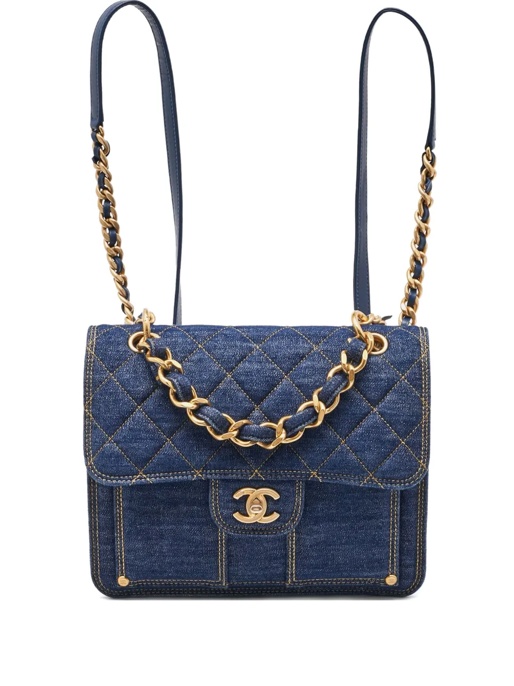 CHANEL Pre-Owned Double You CC Flap backpack - Blu