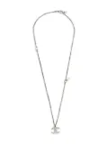 CHANEL Pre-Owned Interlocking CC logo-charm chain necklace - Silver