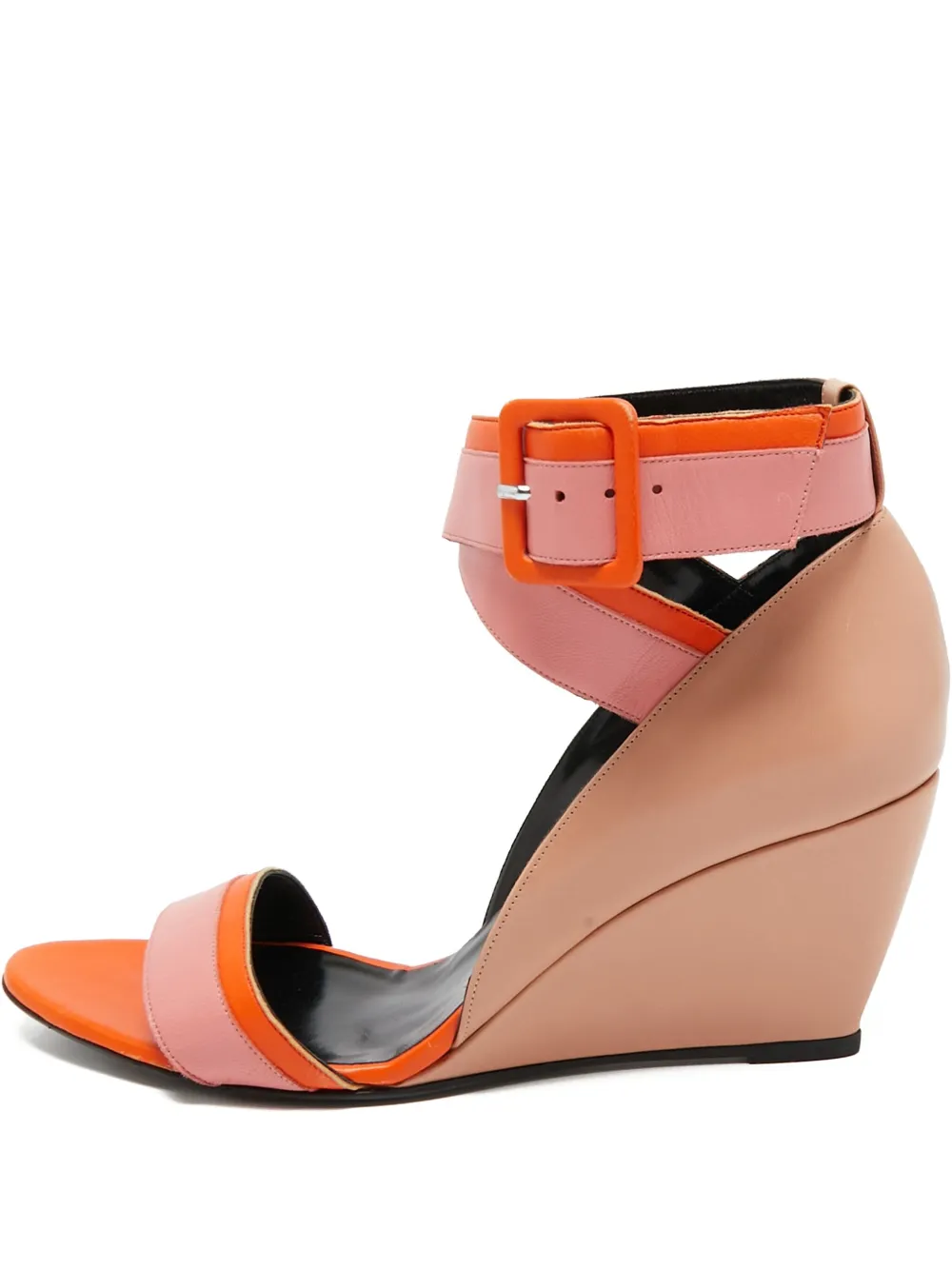 Pierre Hardy pre-owned 75mm Alpha wedge-heel colour-block sandals | Neutrals | Image 1