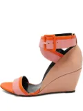 Pierre Hardy pre-owned 75mm Alpha wedge-heel colour-block sandals - Neutrals
