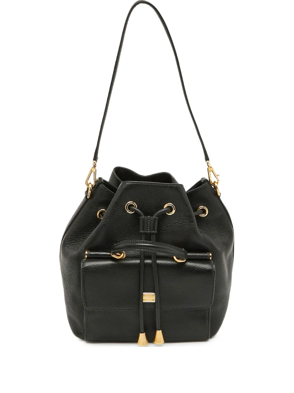 logo-plaque bucket bag