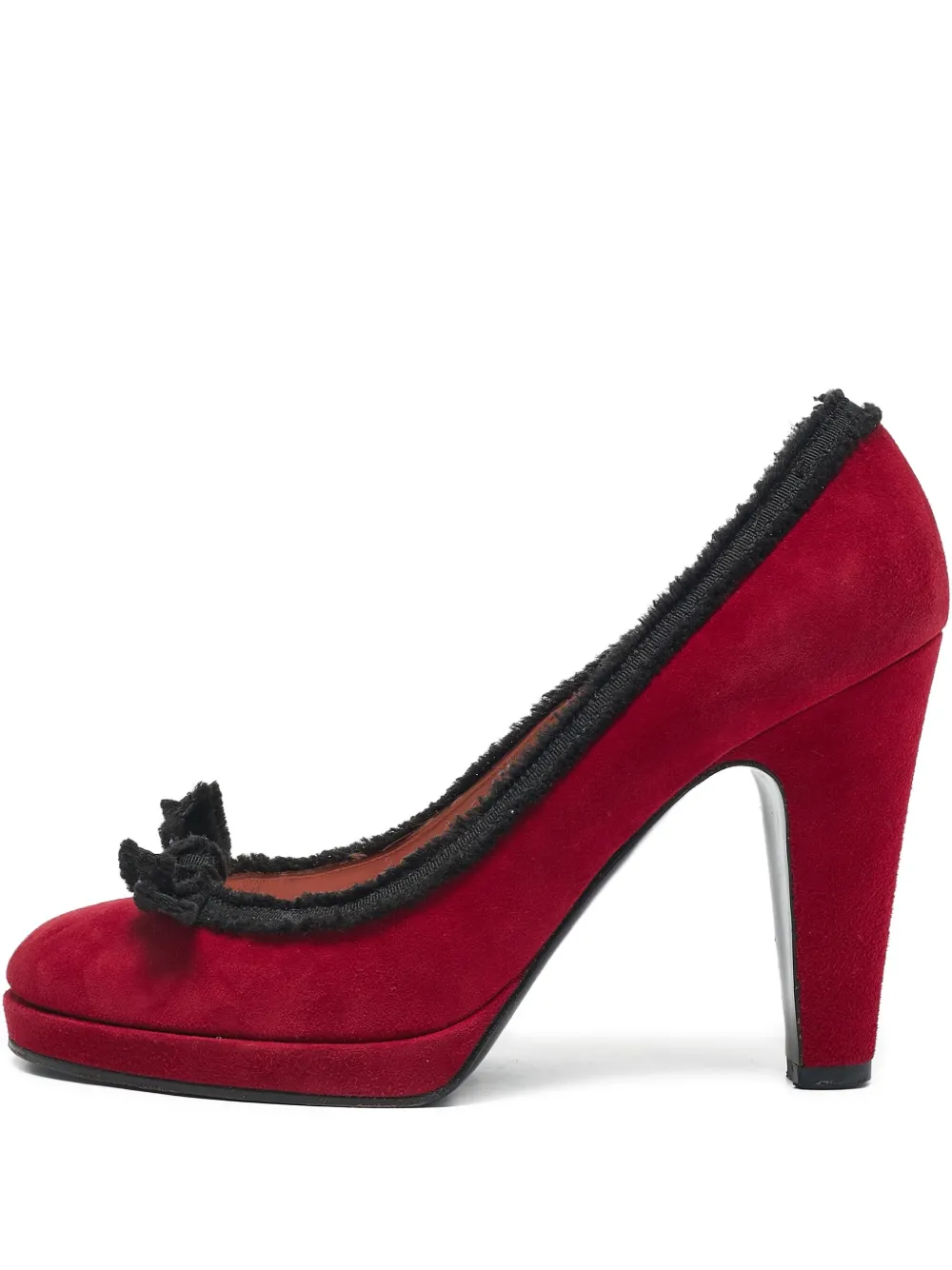 Marc Jacobs Vintage pre-owned 100mm frayed suede pumps | Red | Image 1