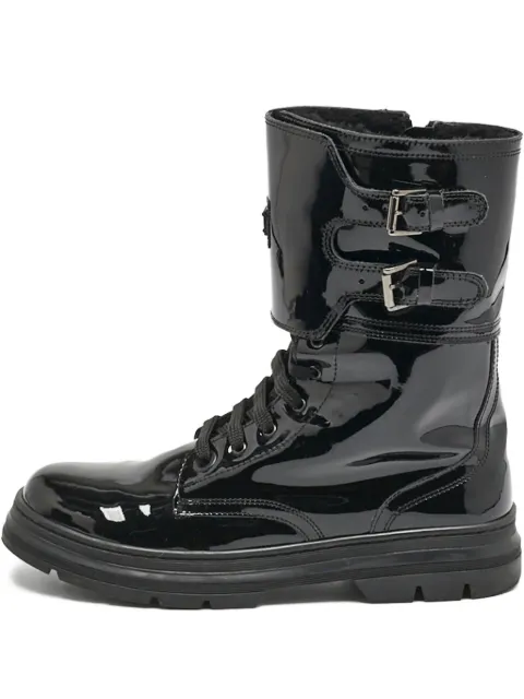 Dolce & Gabbana Pre-Owned Bikerstiefel in Lackoptik