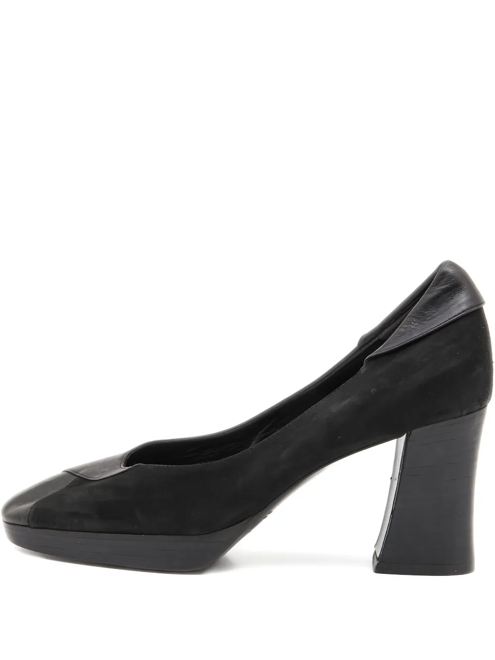 Céline Pre-Owned Leather Suede Platform Shoes | Black | Image 1