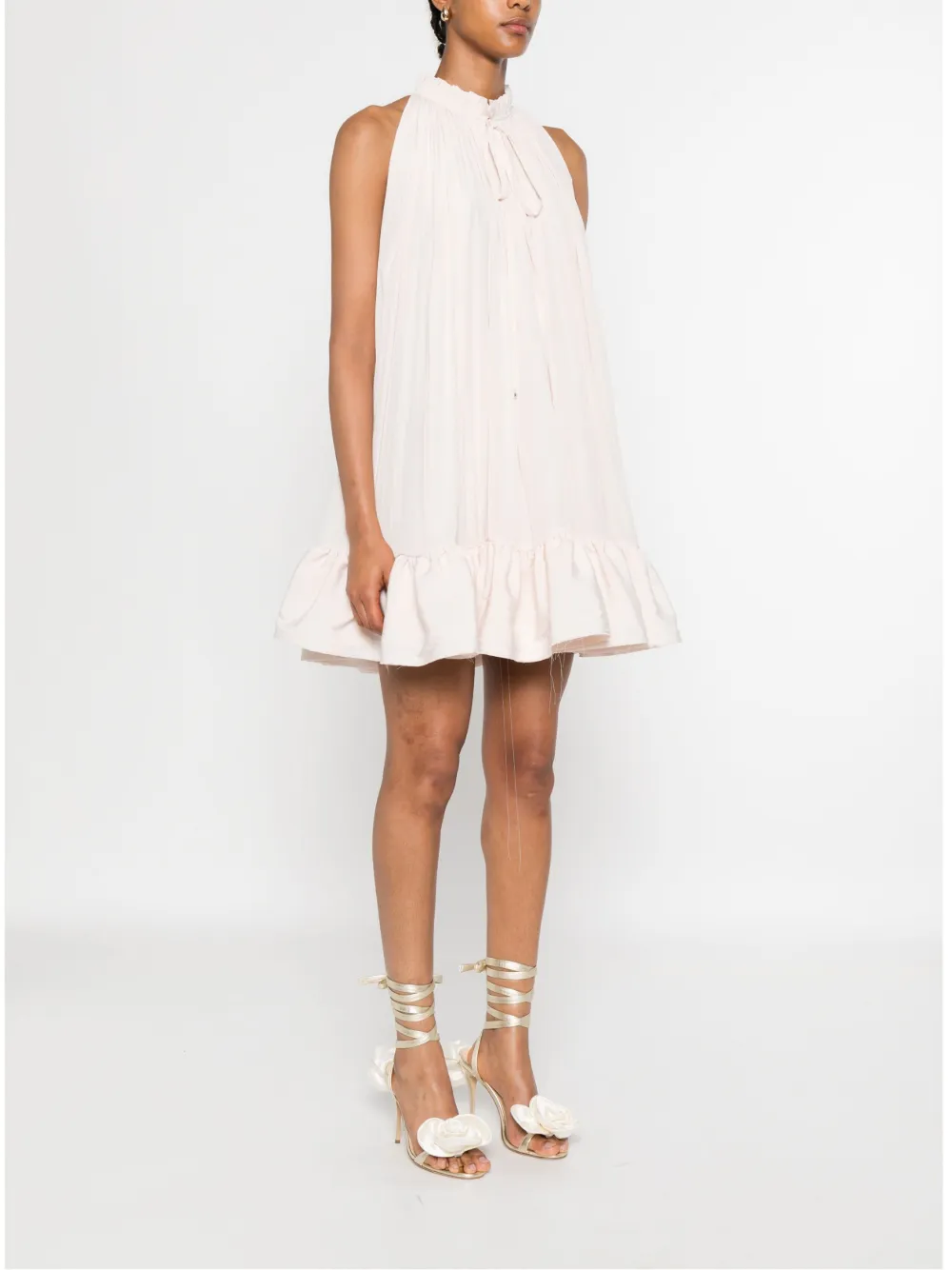 Lanvin Mini-jurk met ruches en franje hals Roze