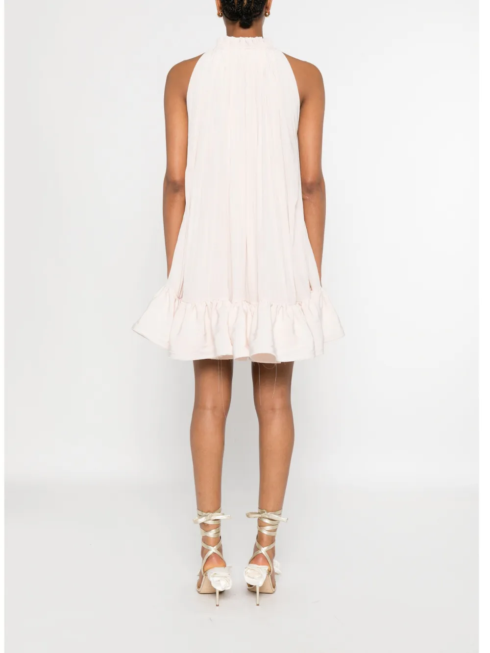 Lanvin Mini-jurk met ruches en franje hals Roze
