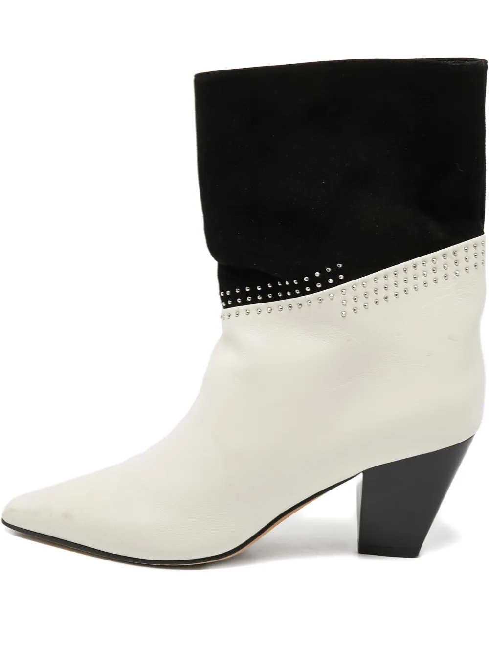 Jimmy Choo Pre-Owned 70mm pointed toe stud boots | White | Image 1