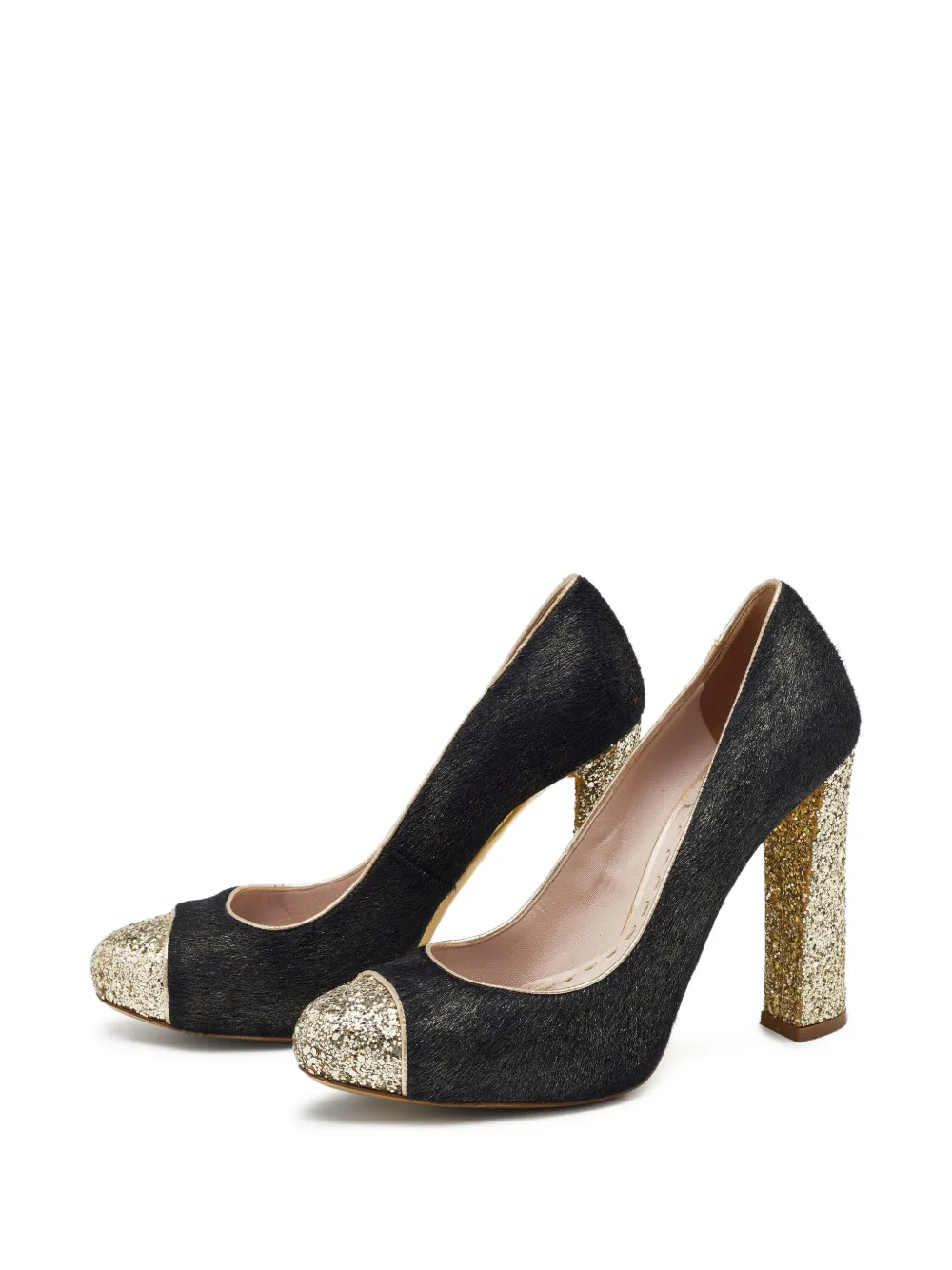 Miu Miu Pre-Owned 110mm glitter-embellished heeled pumps | Image 2