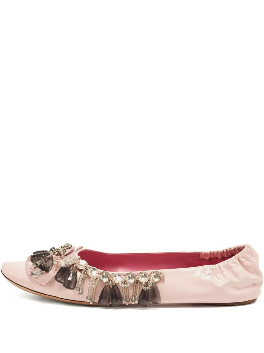 Pre-owned Louis Vuitton Crystal-embellished Ballet Flats