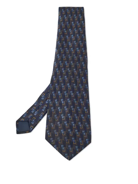 Lanvin Pre-Owned ربطة عنق حرير بنقش هندسي