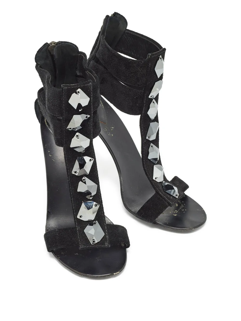 Giuseppe Zanotti Vintage Sandalen verfraaid met kristallen - Zwart
