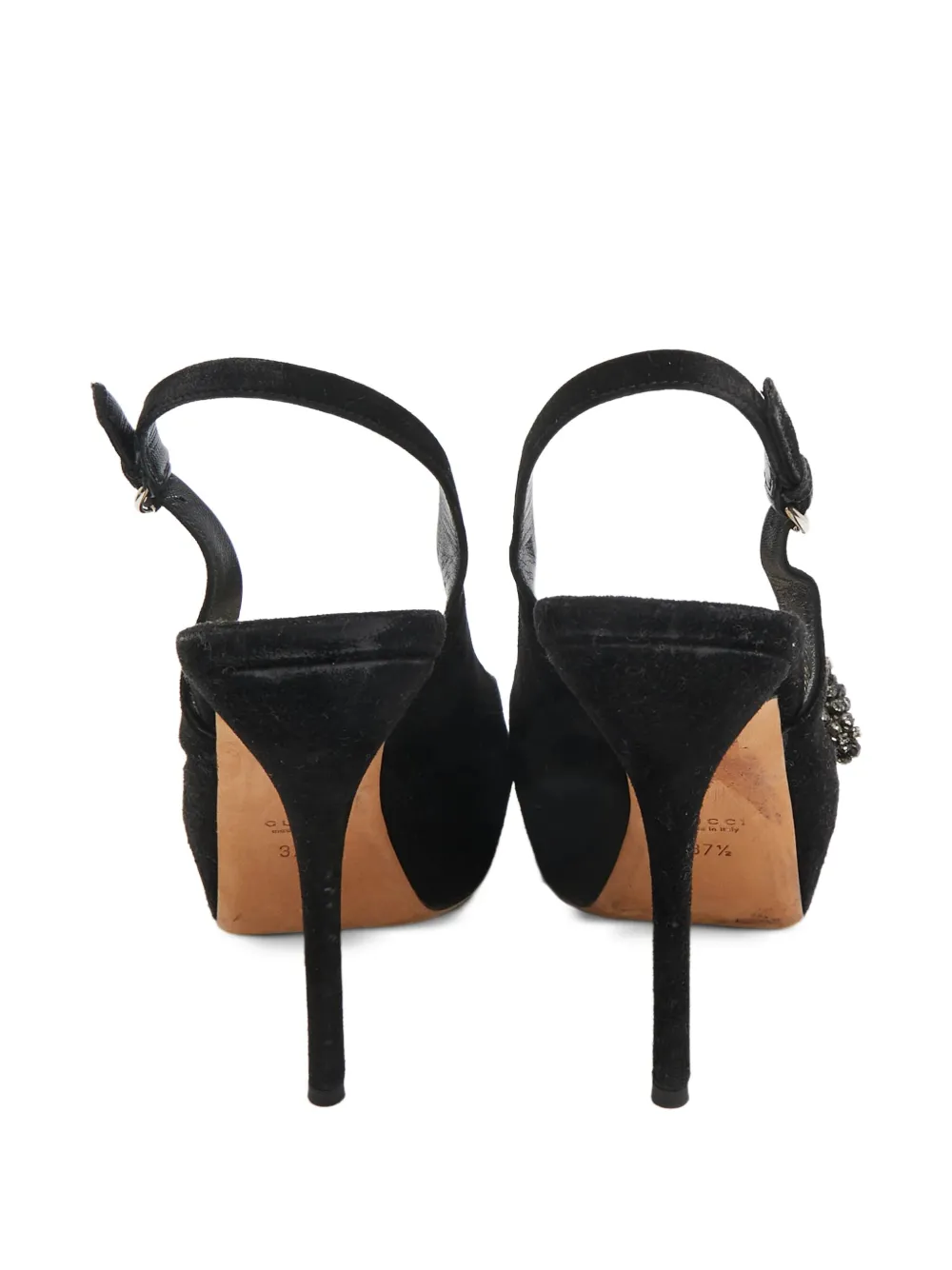 Gucci Pre-Owned Slingback pumps verfraaid met kristallen - Zwart