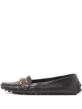 Louis Vuitton Pre-Owned LV-plaque loafers - Black