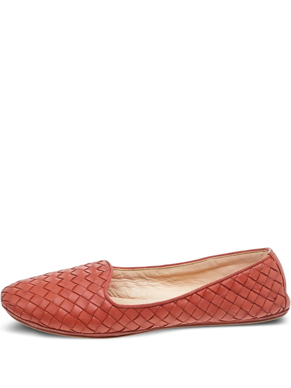 Bottega Veneta Pre-Owned Intrecciato ballet flats | Orange | Image 1