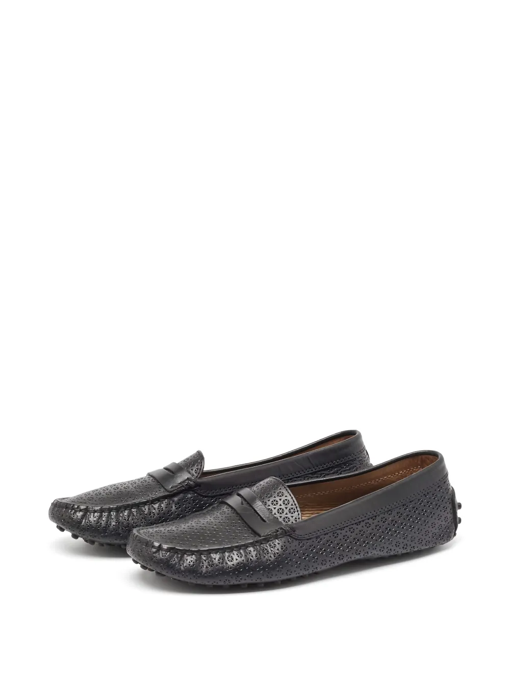 Tod's Vintage Pre-owned geperforeerde loafers - Zwart