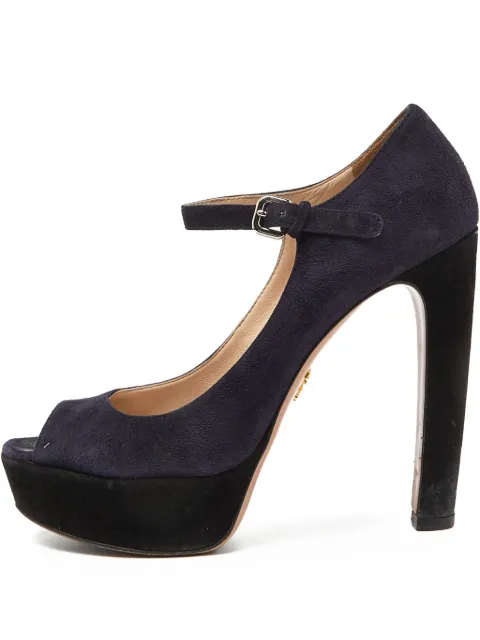 Prada Pre-Owned 145mm suede sandals