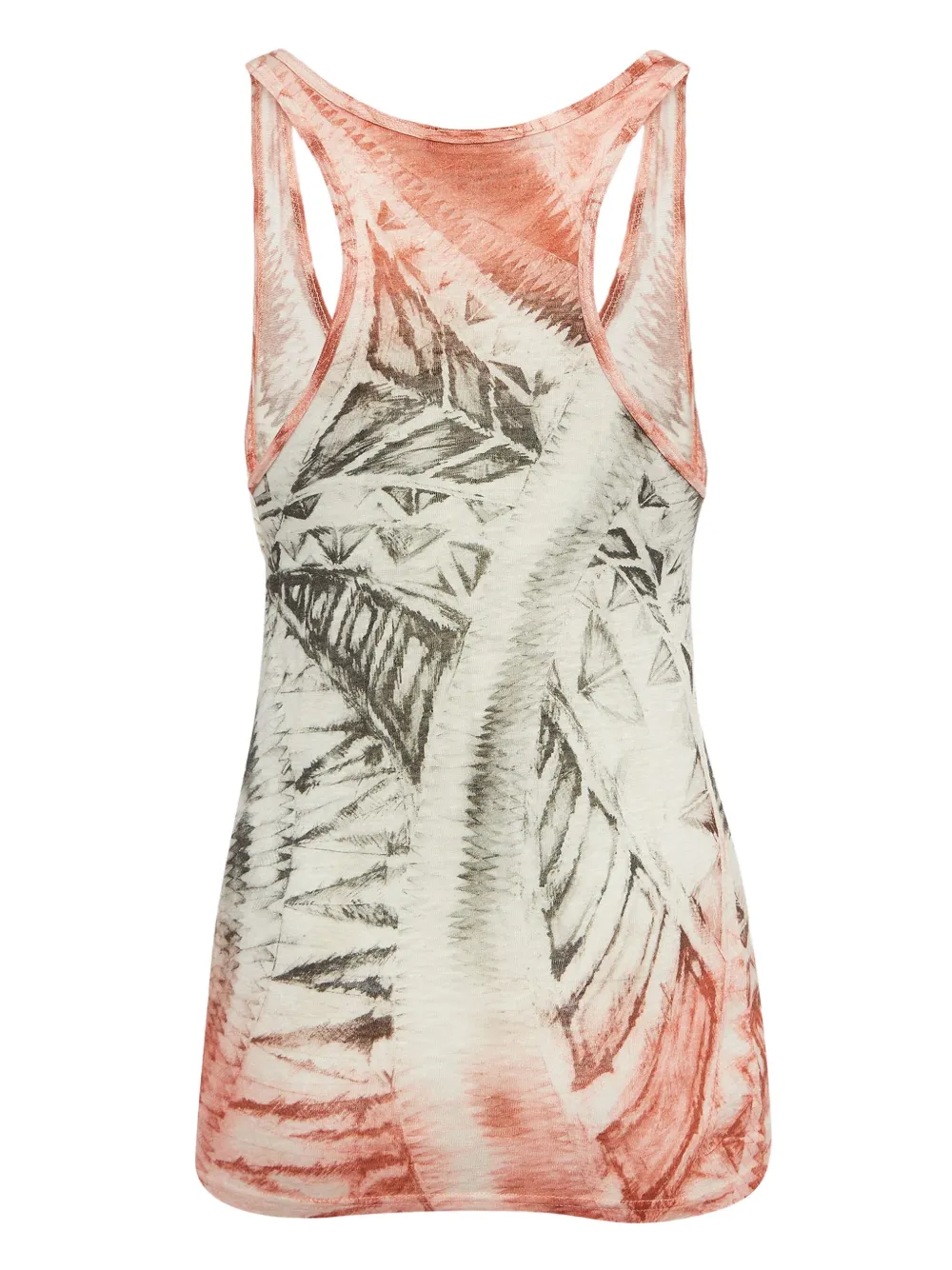 Balmain Pre-Owned graphic-print linen top | Vests & Tank Tops | Image 2