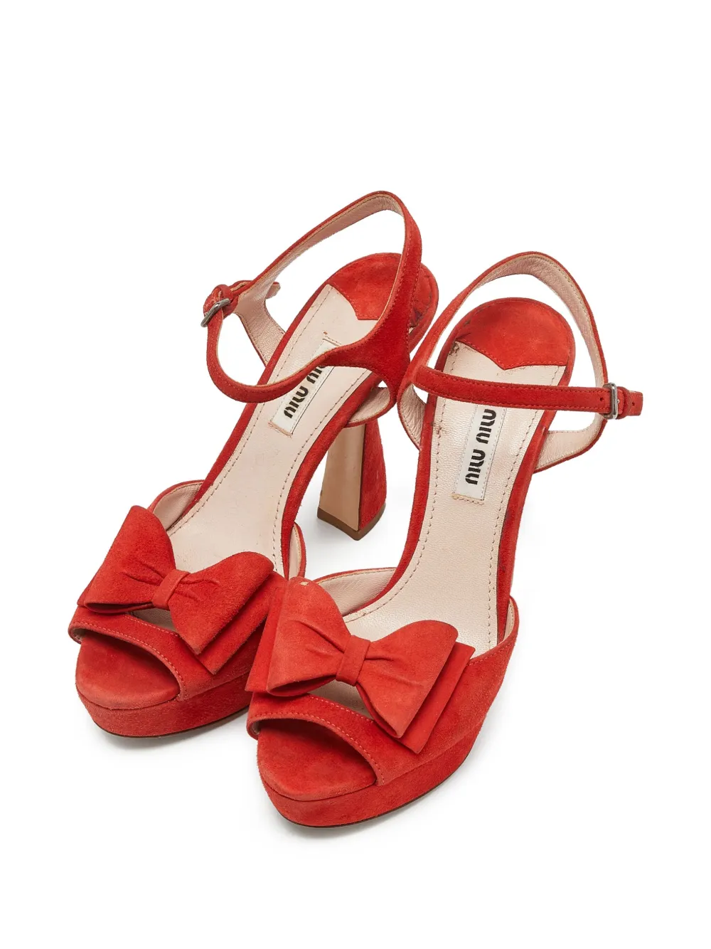 Miu Miu Pre-Owned 120mm bow-embellished platform sandals | Image 2