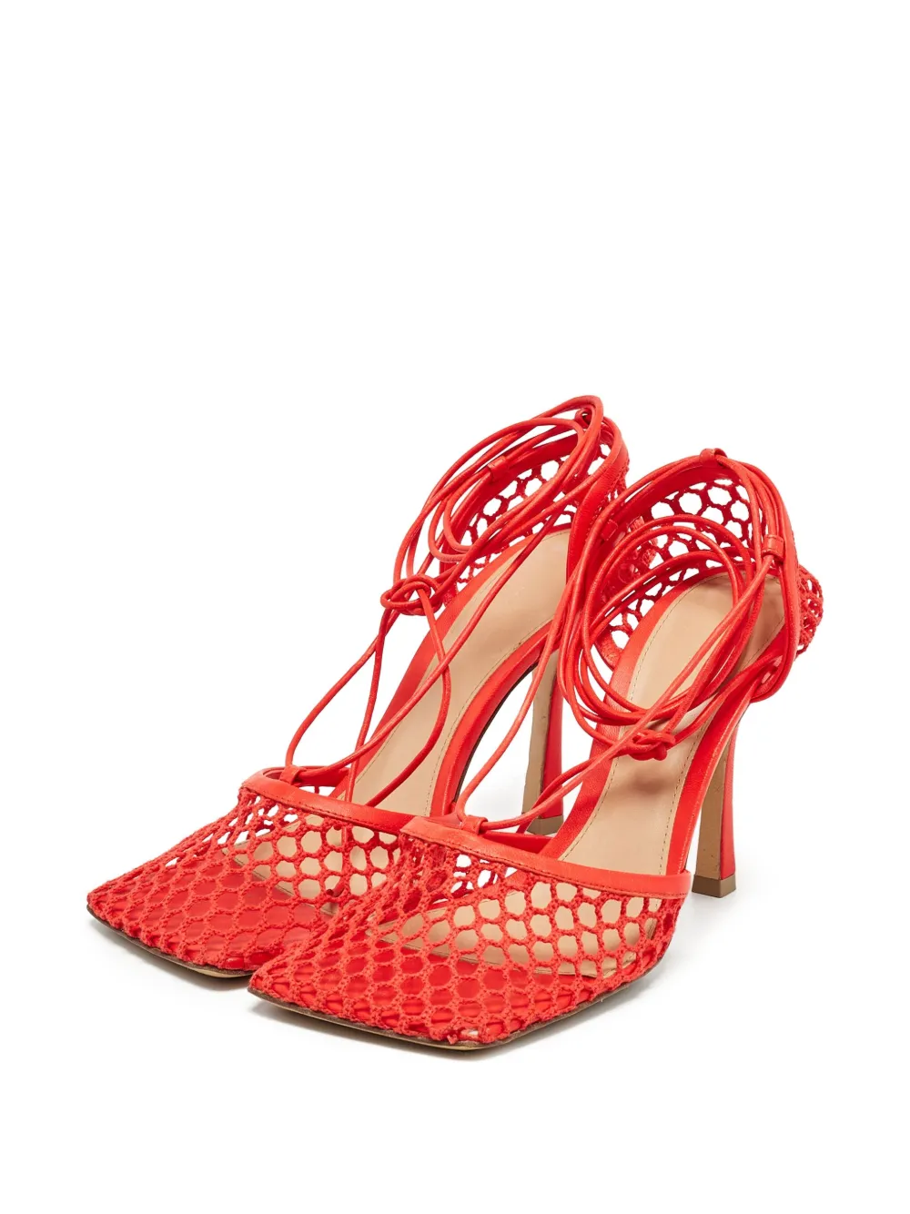 Bottega Veneta Pre-Owned 95mm netted lace-up pumps | Image 2