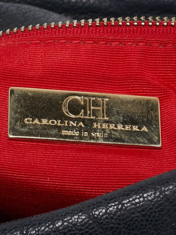 Carolina Herrera Vintage logo-embossed Leather Shoulder Bag Blue  FARFETCH PH