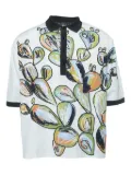 Dolce & Gabbana Pre-Owned cactus-print polo shirt - Blue