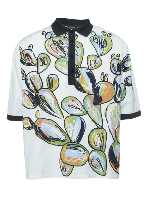 Dolce & Gabbana Pre-Owned cactus-print polo shirt 