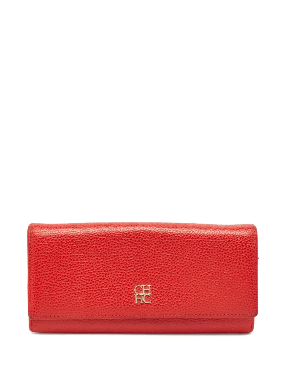 pre-owned leather flap wallet