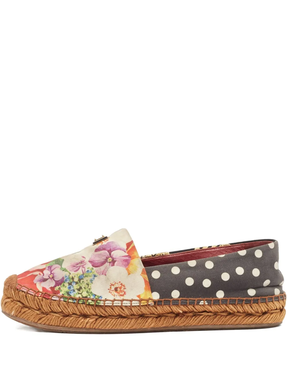 Pre-owned Dolce & Gabbana 2024 Floral Polka-dot Espadrilles