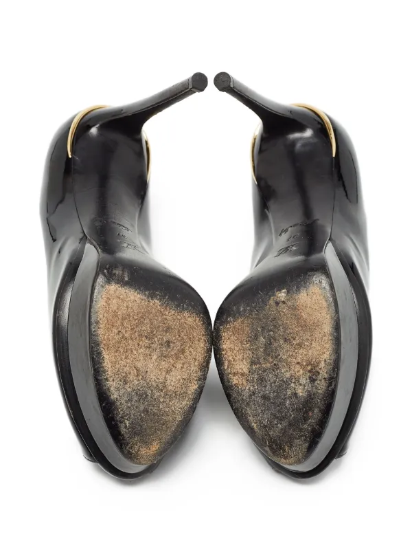 Louis Vuitton Pre-Owned Platform peep-toe Heels Black FARFETCH IN