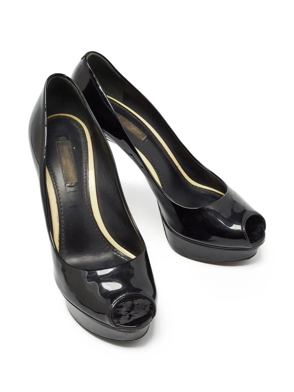 Louis Vuitton Pre-Owned Pumps met plateauzool en open neus - Zwart