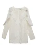 SANDRO pre-owned ruffled broderie-anglaise blouse - White