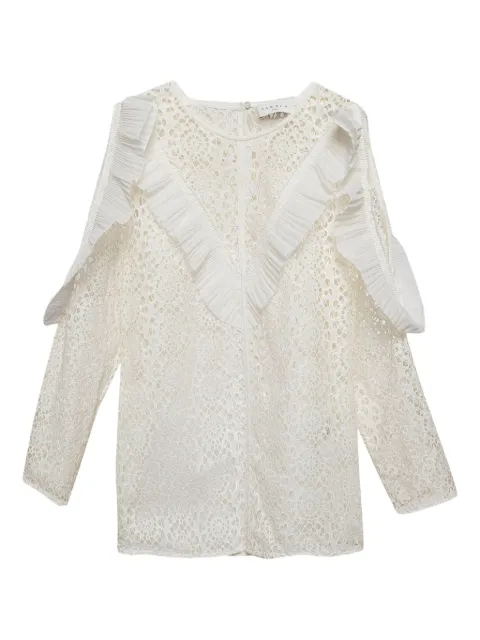 SANDRO pre-owned ruffled broderie-anglaise blouse