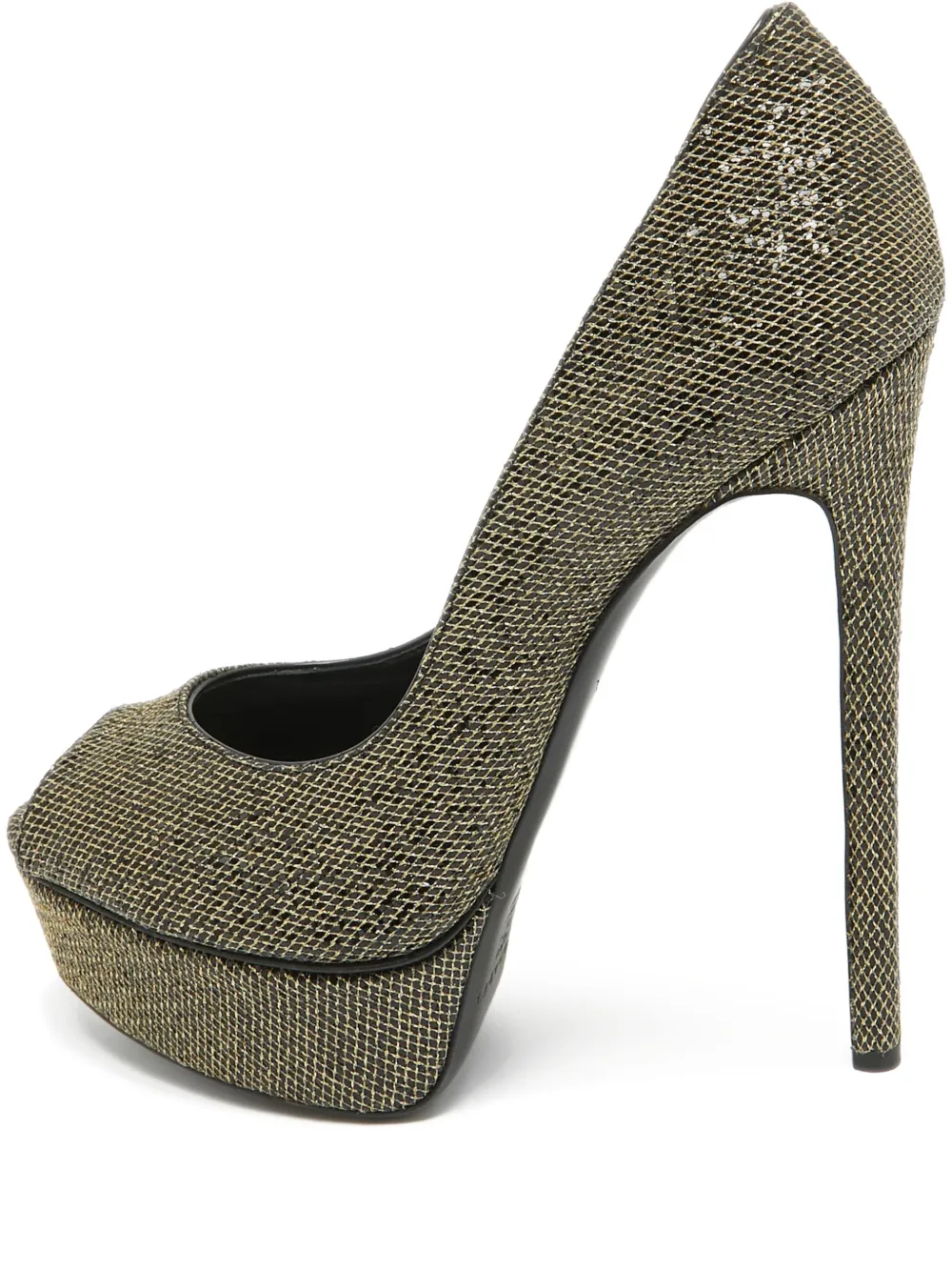 Casadei Vintage pre-owned 150mm metallic-embellished pumps | Gold | Image 1