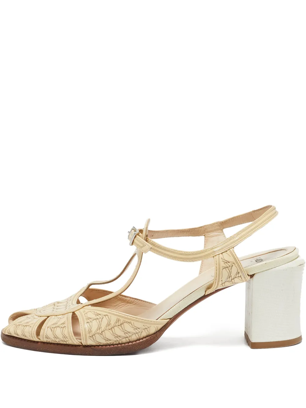 Fendi Pre-Owned 70mm leather sandals | Neutrals | Image 1