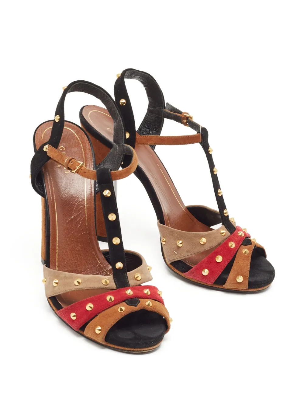 Gucci Pre-Owned 135 mm leren sandalen - Bruin