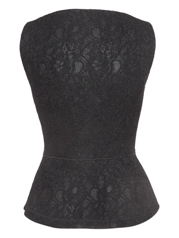 Moschino Pre-Owned Floral Lace Top | Black | FARFETCH