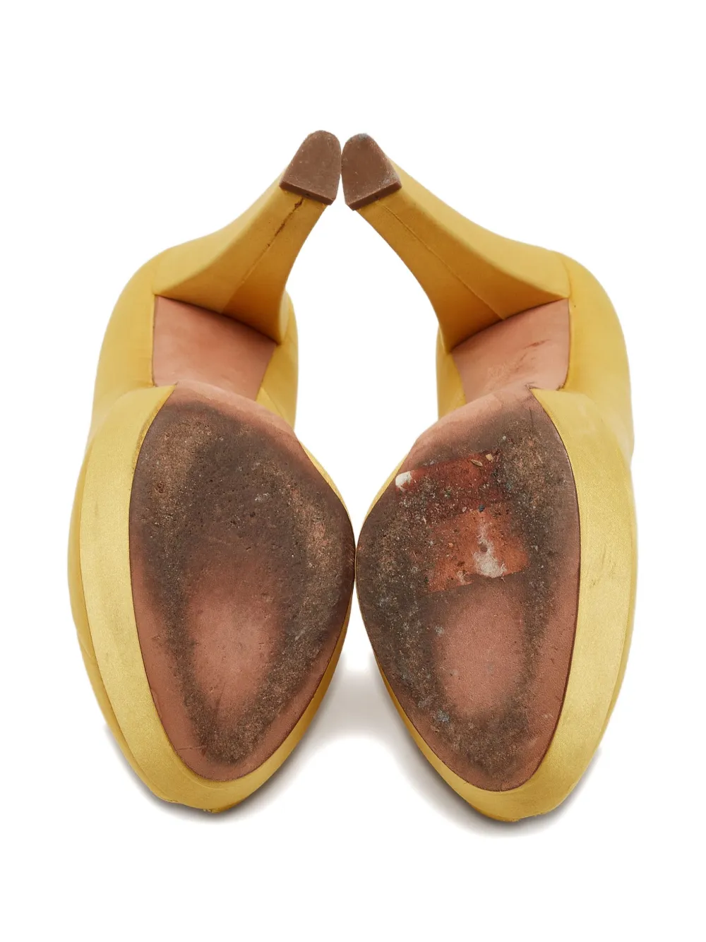 Pre-owned Alexander Mcqueen 100mm Platform Pumps In Yellow