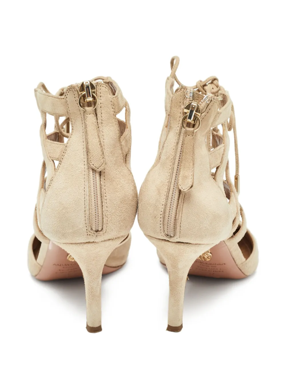 Aquazzura pre-owned 75mm lace-up cut-out pumps | Image 2